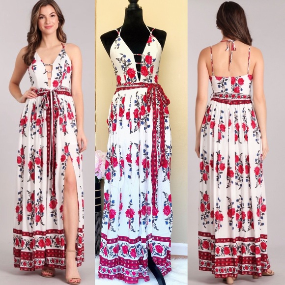 Dresses & Skirts - 🌹SALE🌹 Floral Print Border Maxi Dress